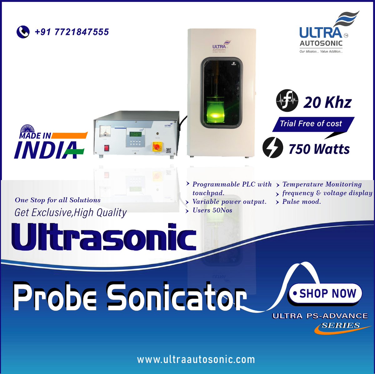📷 Unleash the Power of Ultrasonics with the Advance Probe Sonicator!

#UltrasonicTechnology #ResearchInnovation #LabEquipment #ScienceAdvancements