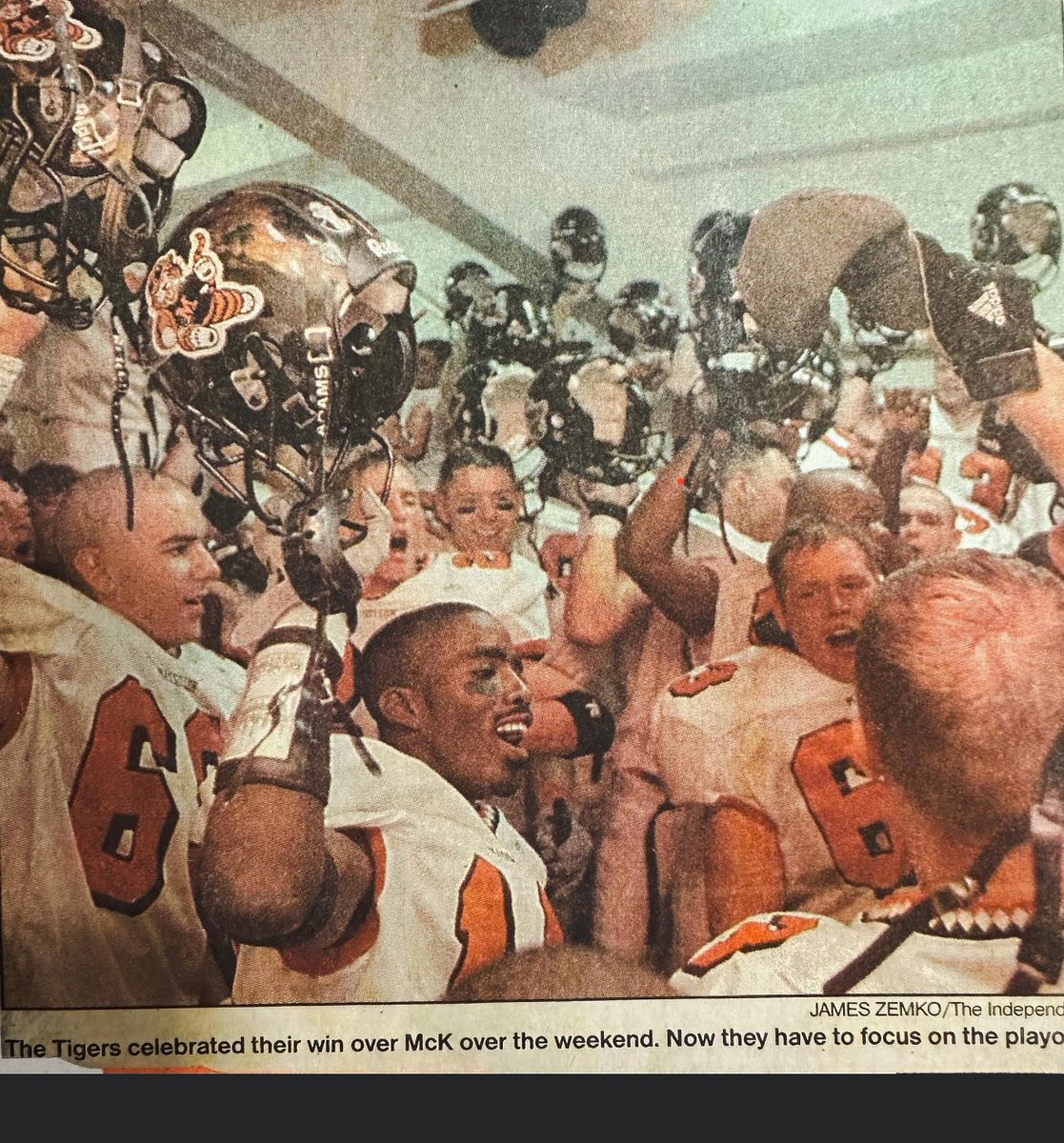 cfechter's tweet photo. Shout out to @RocDzYaBoy for this throwback pic, I had hair lol. Go Tigers! Best McKinley!! #Massillon #BeatMcKinley https://t.co/0u1qGr8eQA