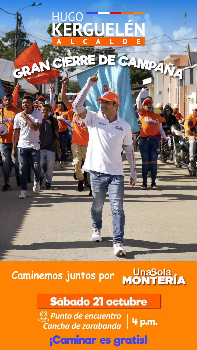 andresrsilvav's tweet photo. ¡Mañana todos a la calle! A caminar por Una Sola Montería 🔵🟠

GRAN CIERRE DE CAMPAÑA 👍🏻👏🏻

@kerguelenhugo https://t.co/bkX75QfBLQ
