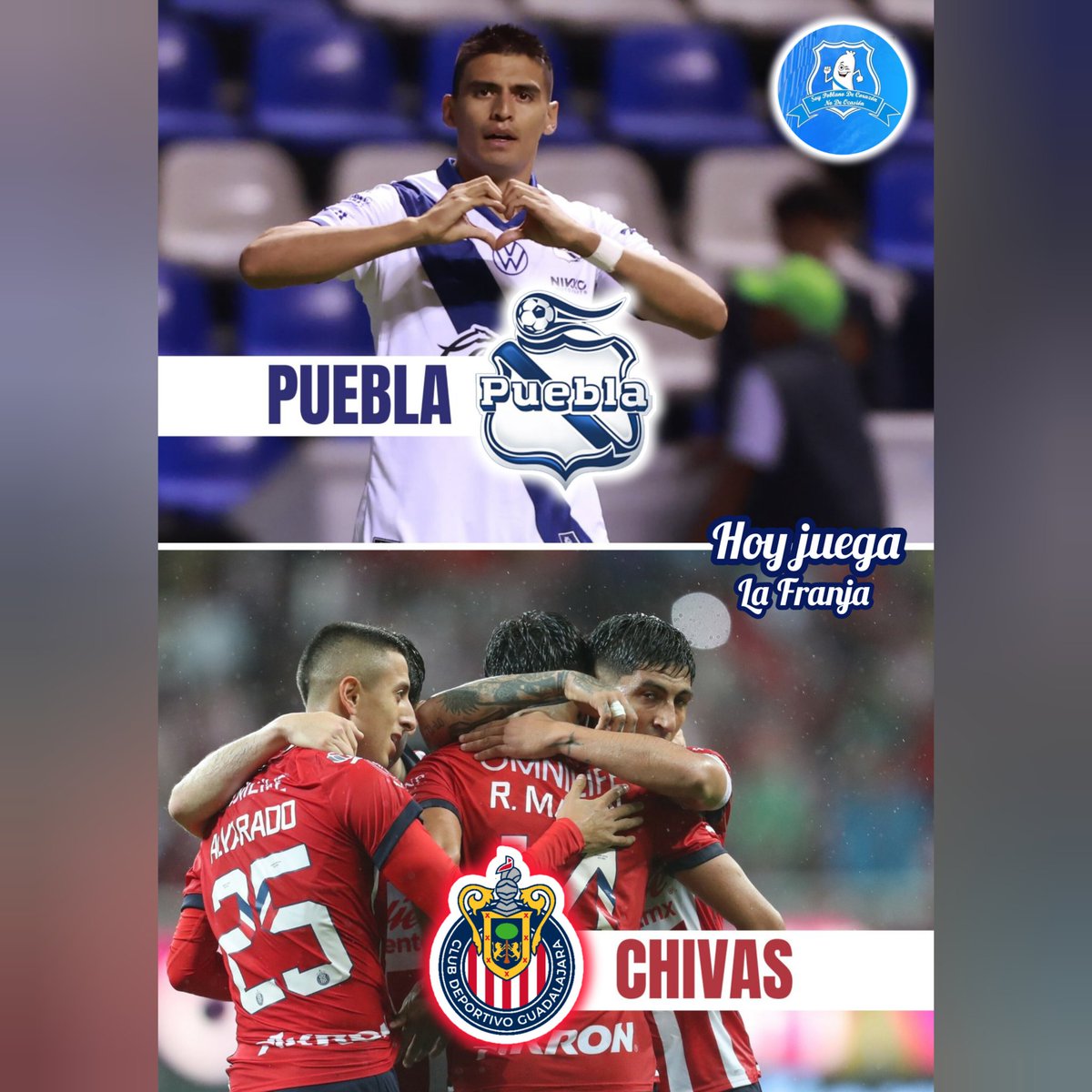 PoblanoDeCora's tweet photo. ⚪️🔵ℍ𝕆𝕐 𝕁𝕌𝔼𝔾𝔸 𝕃𝔸 𝔽ℝ𝔸ℕ𝕁𝔸💙⚽️
¡J13 del Apertura 2023!

Nuestra Franja 🎽 recibe en la Angelópolis al rebaño 🐐. En punto de las 21 Hrs en el estadio Cuauhtémoc.
Antes de detener la liga, debido a la fecha FIFA , la Franja llega de una victoria de visita ante Necaxa. https://t.co/HinPwBJAqI
