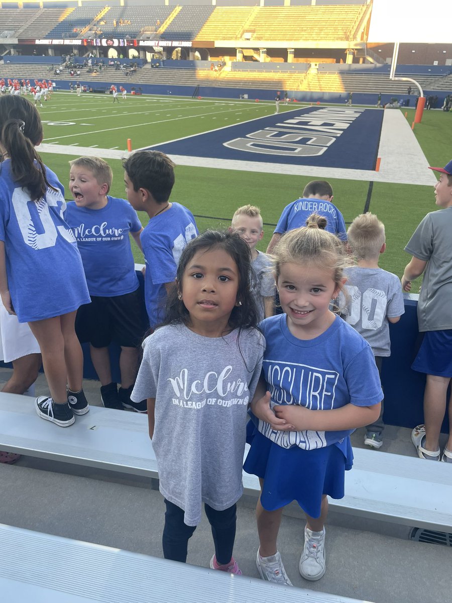 Kinder took the field tonight at the North game! So fun! #wearemckinney #mcclurekinder #mccluremarshals #mckinneynorthfootball #kindercuties