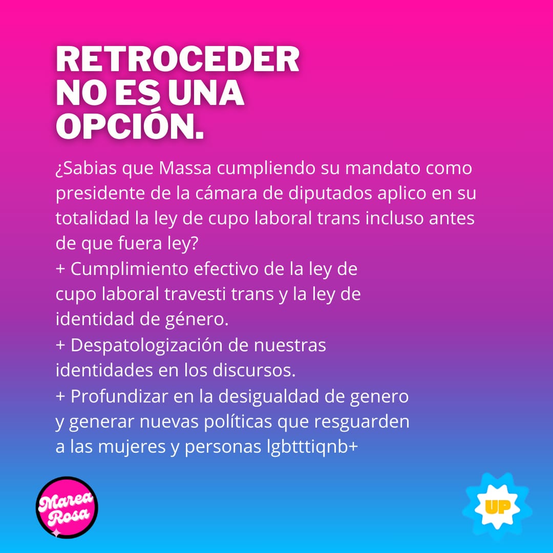 MareaRosalp's tweet photo. ¡RETROCEDER NO ES UNA OPCIÓN!

Profundizar en la igualdad de género y generar nuevas políticas que resguarden a las mujeres y personas LGBTIQ+
#MassaPresidente 🇦🇷 https://t.co/dYQ4VVbEHZ