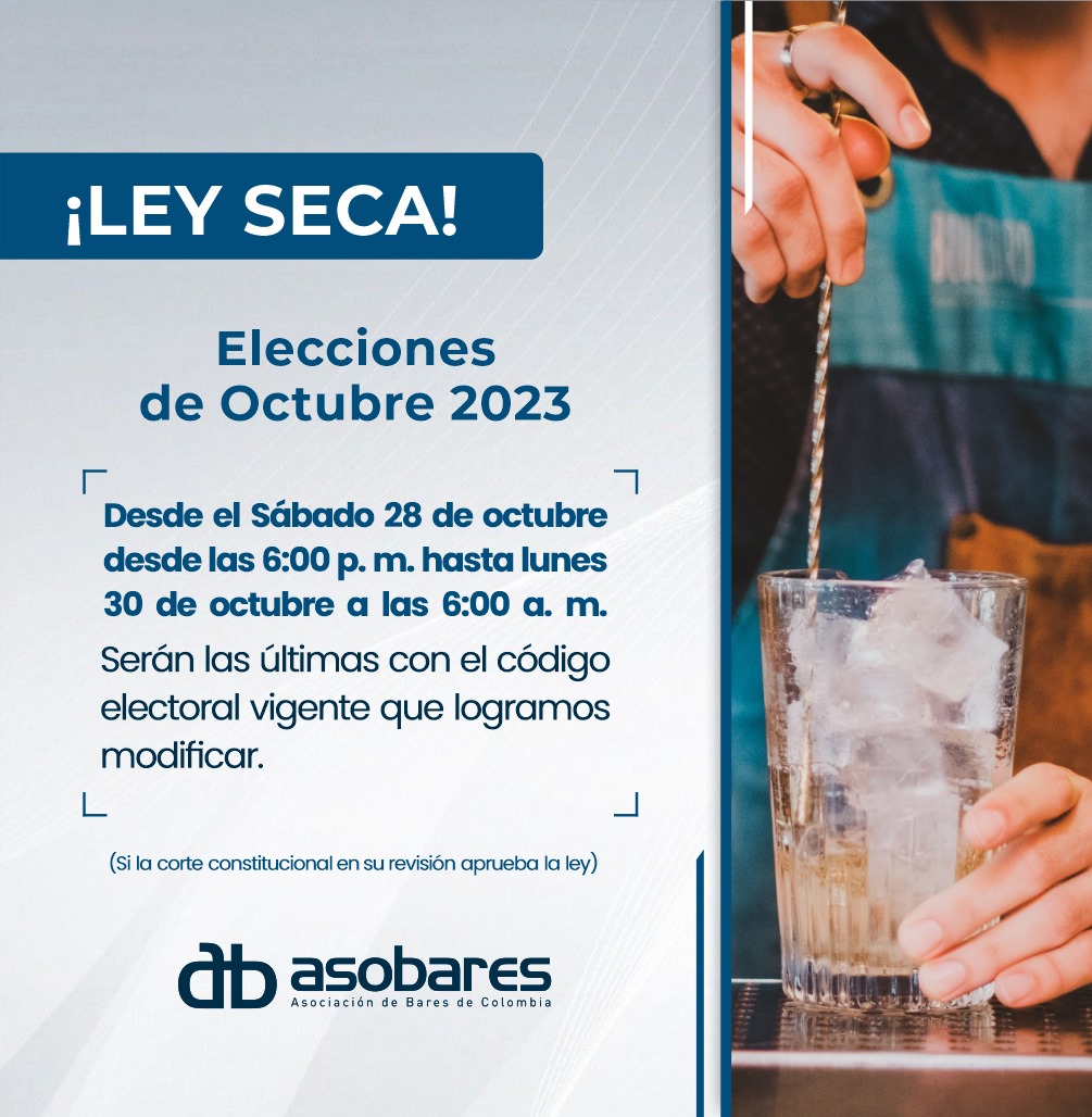 Según lo informado en días pasados, el <a href="/MinInterior/">MinInterior Colombia</a> expide el Decreto 1702 donde confirma el horario para la ley seca desde las 6 pm del sábado 28 hasta las 6 am del lunes 30 de oct.