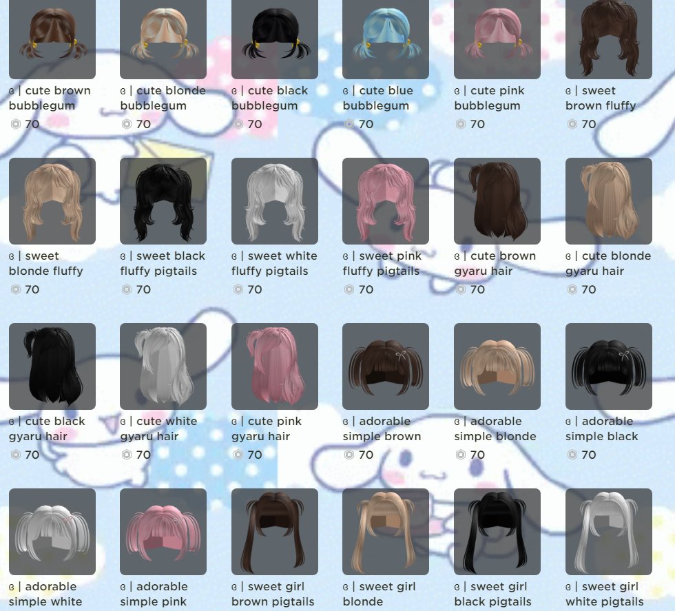 pwkaboos's tweet photo. ꒰ 7 NEW HAIRS OUT ♡ !!! AHH I LOVE THEM ALL SO MUCH 

——————♡———————
creds ♡

sweet + gyaru : @cupideria
sweet + adorb : @sweetroseei
 link: https://t.co/ymesrore68…………  #RobloxUgc #robloxart #ugcConcept #ugc #Roblox #RobloxDev #robloxshowcase #robloxdesign https://t.co/f7GztCYrnJ