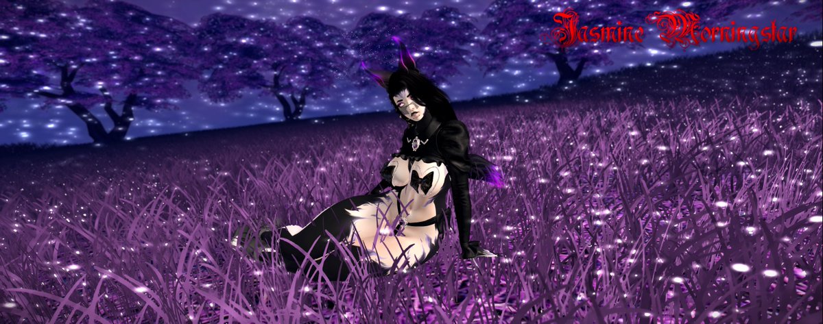 LynnPhoto_SL's tweet photo. Under the stars, breathing the cool air that the nights mist that hits me. Dreams can happen but it is okay to rest at ease. My heart can only bear so much so time away into the mystical grass will give me good vibes. #secondlife #photography #neko #kitzune https://t.co/OtaODsvww8