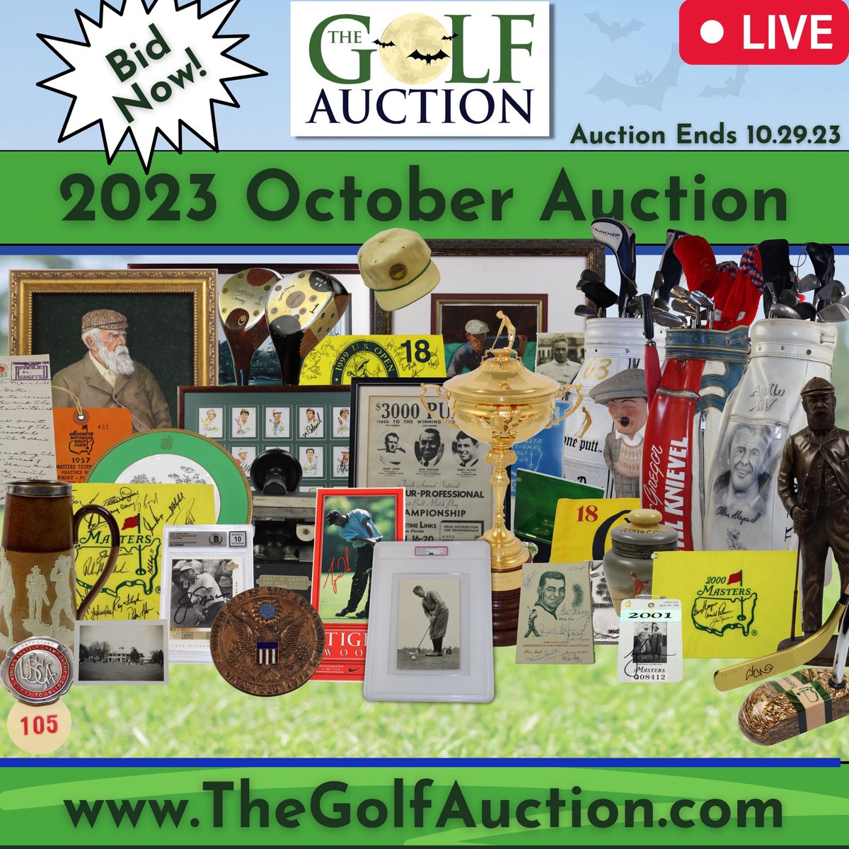 Our 2023 October Golf Auction is now officially OPEN for bidding. There's a little more than 1,300 items available with something for all collectors and fans alike. The auction will close at 10pm ET Sunday, October 29th <a href="/JohnMorton215/">John Morton, PGA</a>
<a href="/SHistorians/">Society of Golf Historians</a> #golf ⛳️
thegolfauction.com/mobile/catalog…