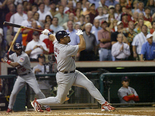MLBNetwork's tweet photo. Go-ahead HRs in 9th inning or later when trailing by multiple runs, Postseason history:

Jose Altuve (2023 ALCS G5 - HOU at TEX)
Yordan Alvarez (2022 ALDS G1 - HOU at SEA)
Albert Pujols (2005 NLCS G5 - STL at HOU)