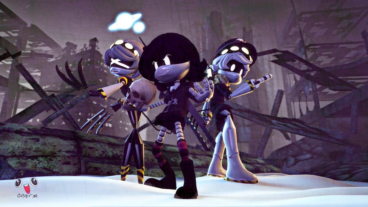 02 - Happy Halloween, Here some Droney Murderers for y'all.

Countdown until 5 before hiatus break.
#murderdrones #murderdronesfanart #glitchproductions #sourcefilmmaker #sfmposter