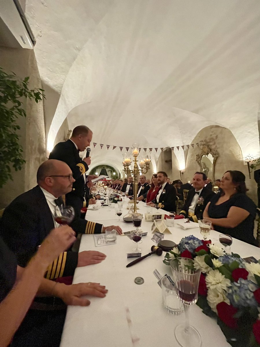 sebpollngton's tweet photo. Thank you @RoyalNavy for another warmly hosted ๐ฌ๐ง #TrafalgarNight dinner in Naples ๐ฎ๐นlast night on 218th anniversary #battleoftrafalgar. #COMUKSTRIKEFOR RAdm Rob Pedre gave rousing speech #Service #Memories #Alliances #Unity #WeAreNATO @FirstSeaLord @USNavyEurope @UKDefenceItaly https://t.co/T6dnbOWcHN