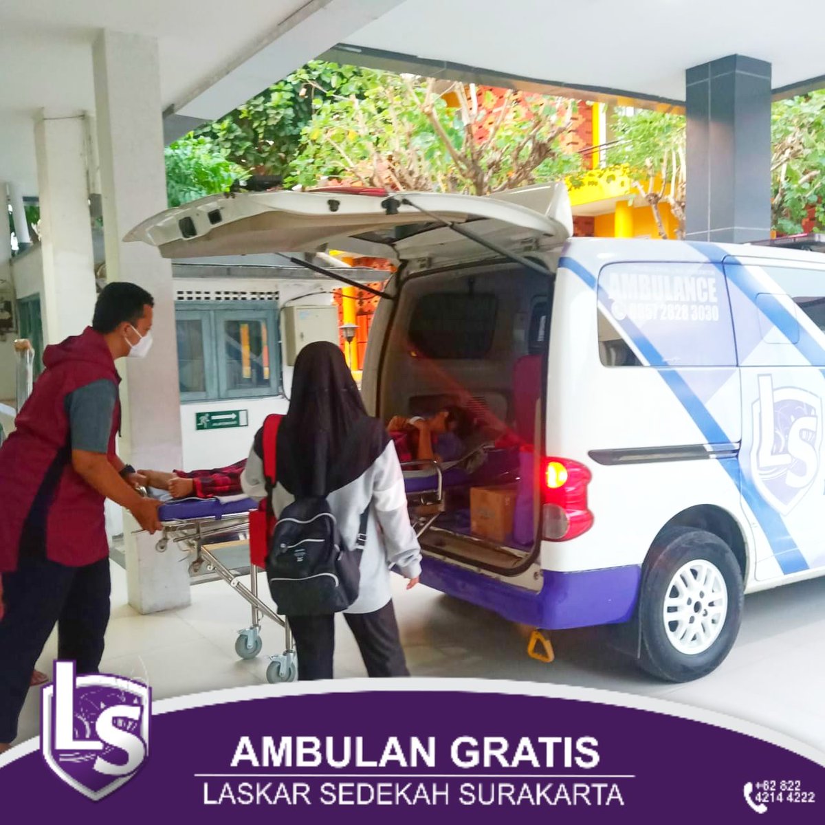 LSSurakarta's tweet image. 12 13 Oktober 2023

Ambulan mengantar

1. Ibu Giyarti
Kontrol dari Blimbing, Wonorejo, Polokarto ke RSUI Kustati.

2. Uswatun,
Pulang rawat inap pasca operasi kaki dari RS Prof.Dr.R.Soeharso Surakarta ke Ketapang, Pelutan, Pemalang.