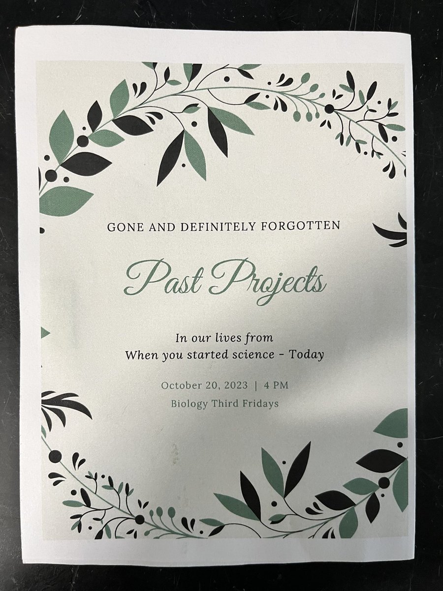 jarildy's tweet image. today, Emory’s biology department had our monthly Third Fridays Social Hour and this week was Halloween themed! I dressed up as the funeral of “Past Projects” 😂

I handed out programs and everything 😂