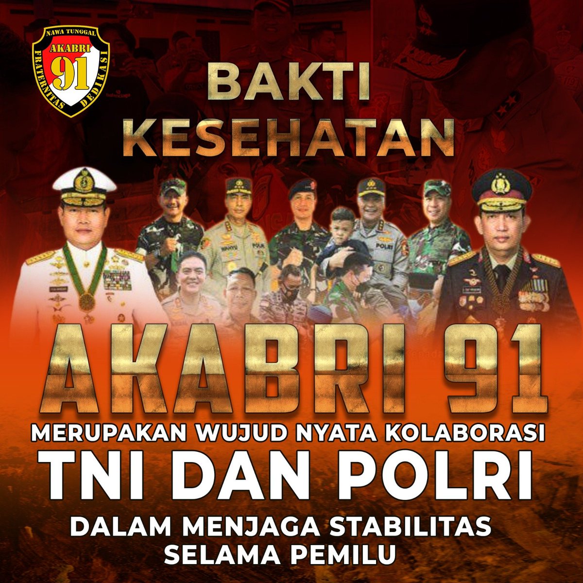nervonus's tweet photo. #BakkesAkabri91
Wujudkan Pemilu Damai
TNIPolri Bersama Rakyat. Akbari91 merupakan wujud nyata kolaborasi TNI dan polri dalam menjaga stabilitas selama pemilu mari kita wujudkan pemilu yang damai https://t.co/kG6epGPirw