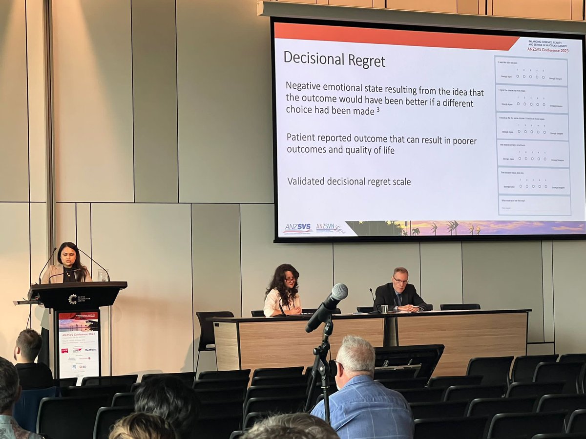 Stimulating discussion following an excellent presentation from Dr Dhenisha Dahya on (patients’) decisional regret after vascular surgery at #ANZSVS23
<a href="/anzsvs/">ANZSVS</a> <a href="/CheyHaran/">Chey Haran</a> <a href="/DoclupeNZ/">Lupe Taumoepeau</a>