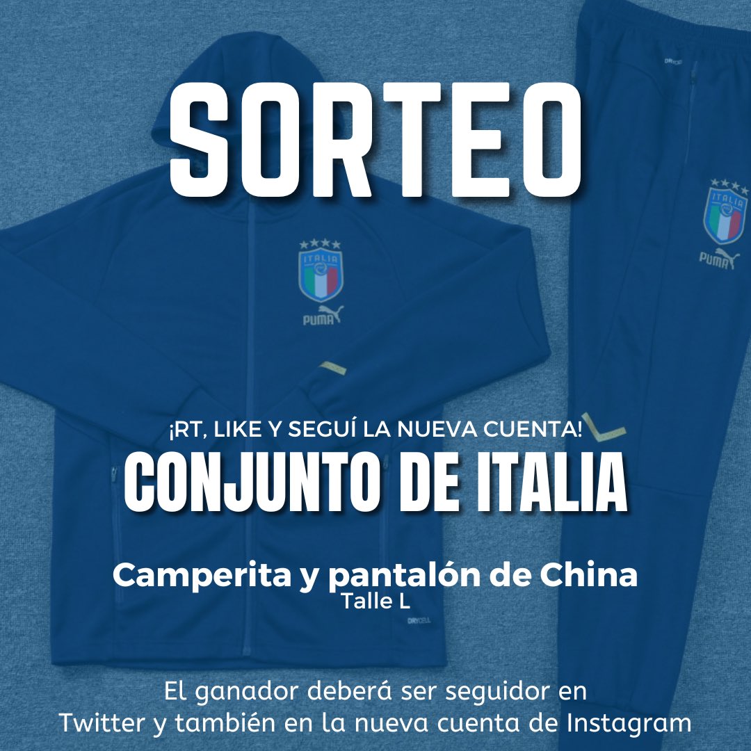 🎁 SORTEO CONJUNTO ITALIANO 🇮🇹 

Para participar:
✅ RT y like 
✅ Comentá tu equipo preferido del calcio italiano 🇮🇹
✅ Ser seguidor acá Y EN EL NUEVO IG: instagram.com/gorrascavs 

Hay tiempo hasta el 30/10 😉