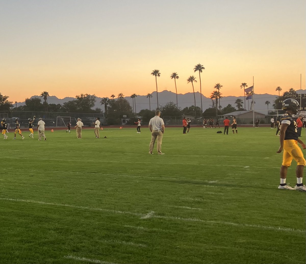 A beautiful evening to play some football. Friday night at Flowing Wells. Go Cabs!