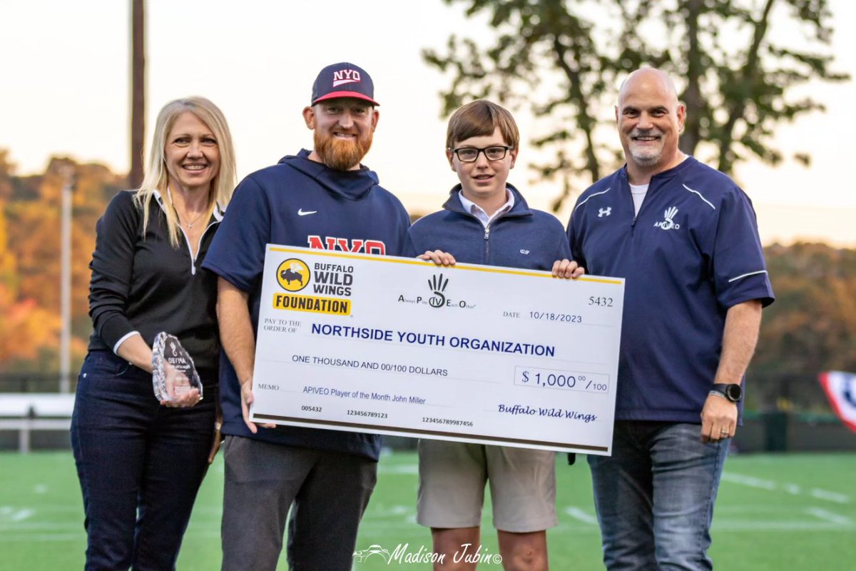 APIVEO's tweet photo. Congrats John Miller! Thank you @joshburr &amp; @NYOSportsATL we had a wonderful evening presenting John with the APIVEO Player of the Month Award sponsored by @BWWings Foundation! 

📸 Madison Jubin 

#APIVEO
#alwaysplayiveachother
#YouthLeadership https://t.co/FSZLowI5Fp
