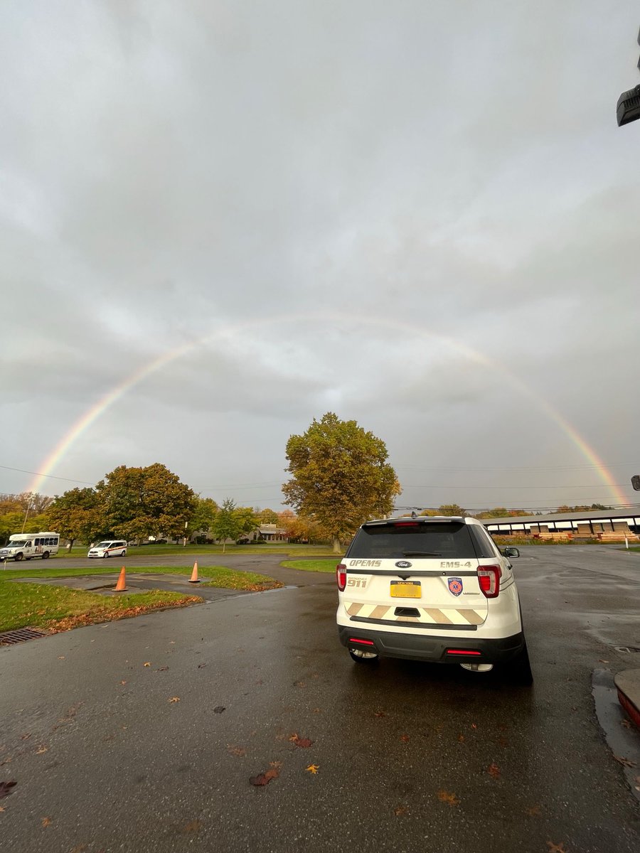 OPFDEMS's tweet photo. Hopefully you got a chance to see the rainbow this evening! We could never miss out on a good photo opportunity https://t.co/w7VB9PpRho