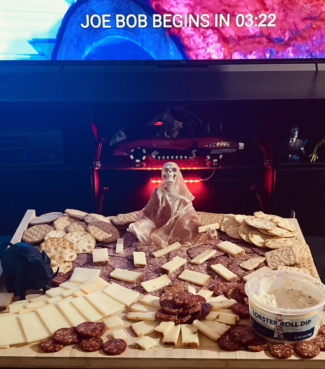 burt_cheese's tweet photo. Happy Helloween, Mutants!  We are celebrating with a char-spook-erie board!  CHEERS!

#TheLastDriveIn #JoeBob #Helloween @kinky_horror @therealjoebob @SetDarcyFree https://t.co/QJDzSleZS6