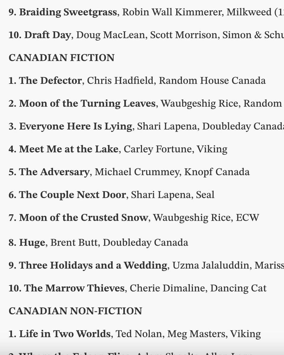 Pretty cool to see a Anishinaabe story high on the bestseller lists! Chi-miigwech kina wiya/big thanks everyone!