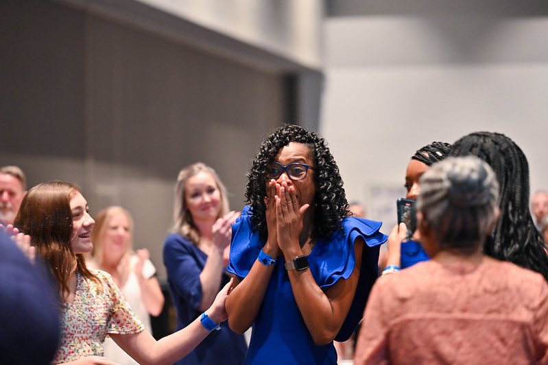 See photos: flic.kr/s/aHBqjAYCYx of today’s #txed Teacher of the Year awards luncheon, where Taniece Thompson-Smith of <a href="/abileneisd/">Abilene ISD</a> was named 2024 TX Teacher of the Year + Naveen Cunha <a href="/astrojack/">Naveen Cunha</a> of <a href="/BryanISD/">Bryan ISD</a> named 2024 TX Secondary Teacher of the Year. #TXTOY #InspiringLeaders