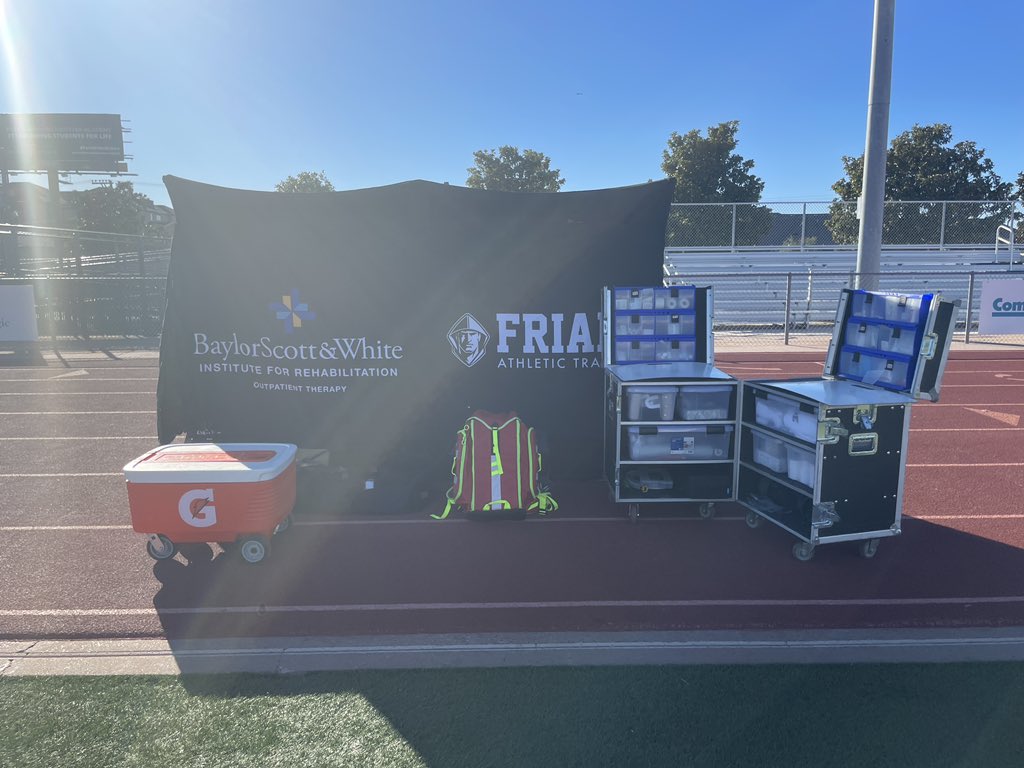 FriarsAT's tweet photo. We might be on the road tonight, but I’ll bet you can still find a BSW Rehab location close by. We appreciate their partnership, especially in National PT Month! https://t.co/OgNvKg2wch