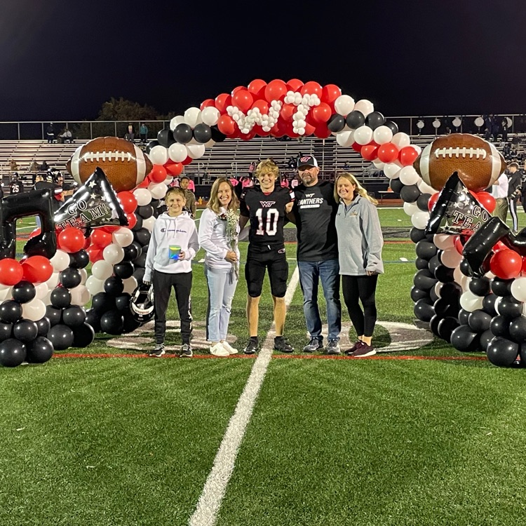 WTHS_Panthers's tweet photo. Celebrating the WTHS Senior Football Players, Cheerleaders, and Marching Band!! Go Panthers! #classof2023 #CSDstrong #panthers https://t.co/F884ud42K7