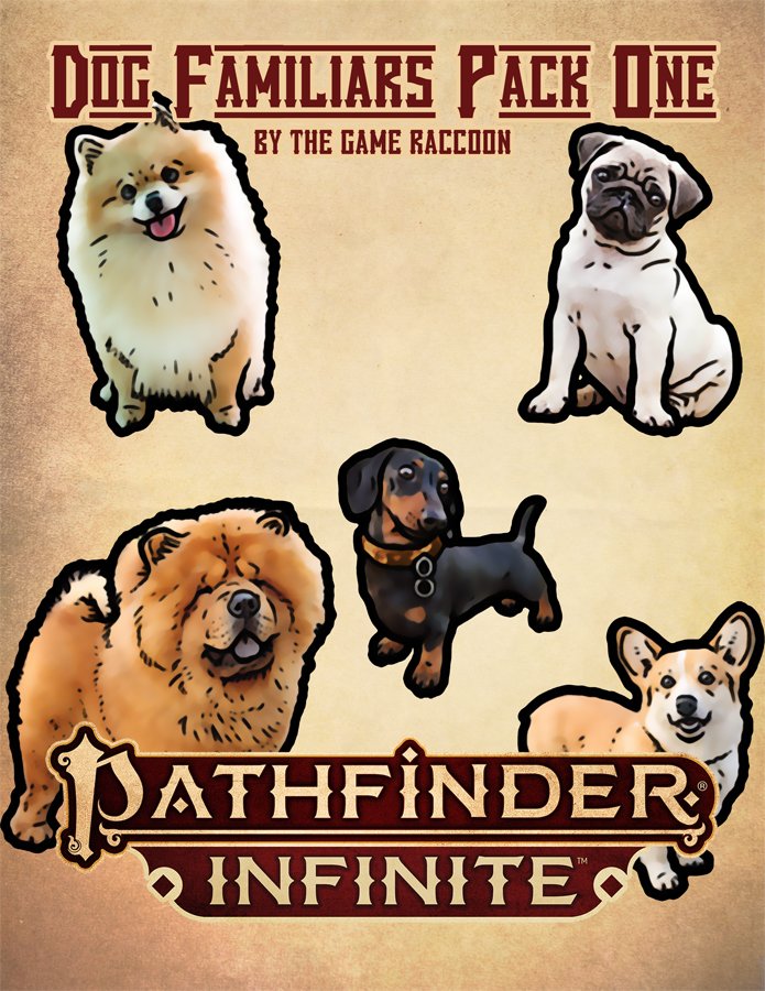 And the first set of dog familiars is live! Five good doggos ready for use as spot illos for Infinite projects, or images for personal use!

pathfinderinfinite.com/product/457321…