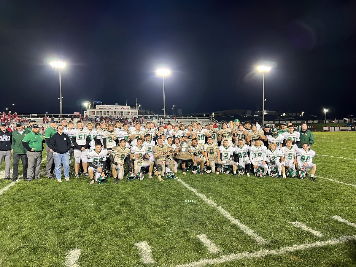 BHannahsRocksAD's tweet photo. Final score from the Hangar. 

Rocks - 40
Jets - 19

Rocks keep the Milk Bucket trophy. ☘️🏆 https://t.co/1kwCPI4jBm