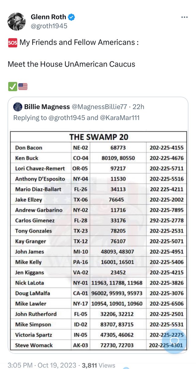 TruthUnitesUs's tweet image. This might help:
Call their major donors too…
#RemoveThem #RemoveThemAll
#RINOSMustGo‼️