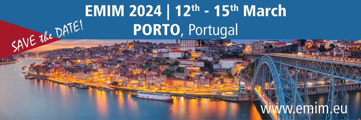 Dear Colleagues,
In my capacity as Program Chair, I would like to bring the upcoming EMIM 2024 to your attention: The deadline for abstract submission is 21 November 2023 via emim.eu. We can't wait to see you next spring in beautiful Porto!