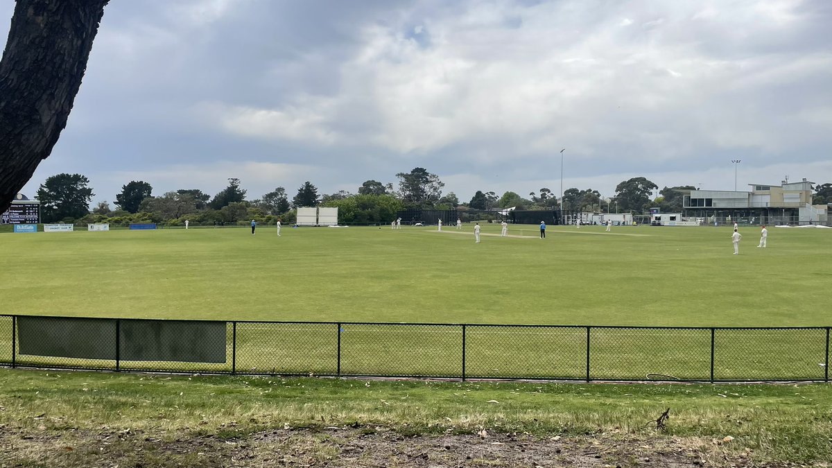 Not a bad spot to get in some <a href="/vicpremcricket/">Vic Premier Cricket</a> between Frankston Peninsula and Geelong at AH Butler Oval. Cats 2-90 chasing the Heat’s 180.