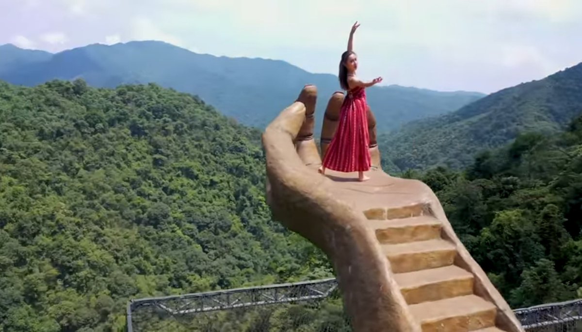 Buddha Palm staircase in Guangdong China.