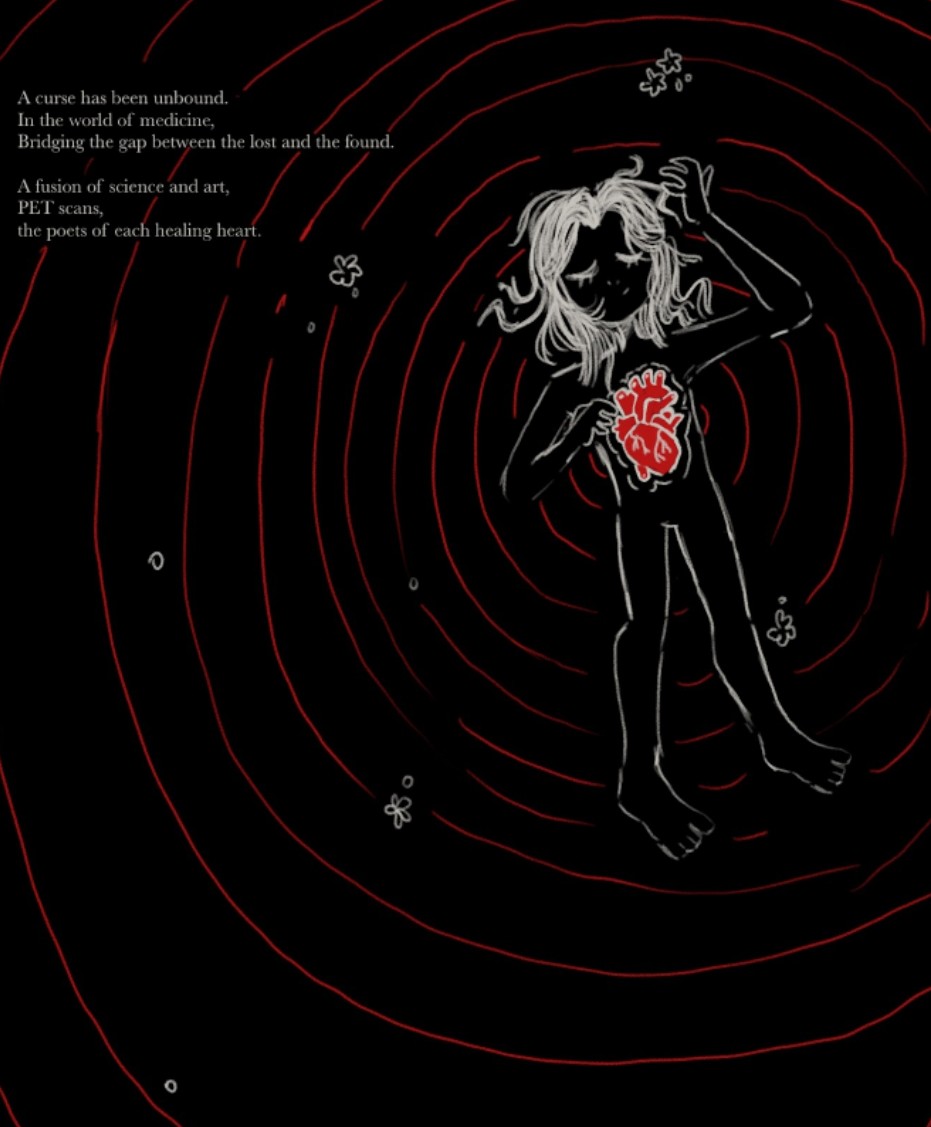 Sarayu's poem was on PET Scans. They're one of the few scans we have in modern-day science that can detect Heart Cancer in its earliest stages.  She had depicted a girl struggling with HeartCancer. <a href="/thehaleyarroyo/">Haley Bilbray</a> #NationalChemistryWeek #ACS_NCW #ChemAtNTHC #NTHCinnovate