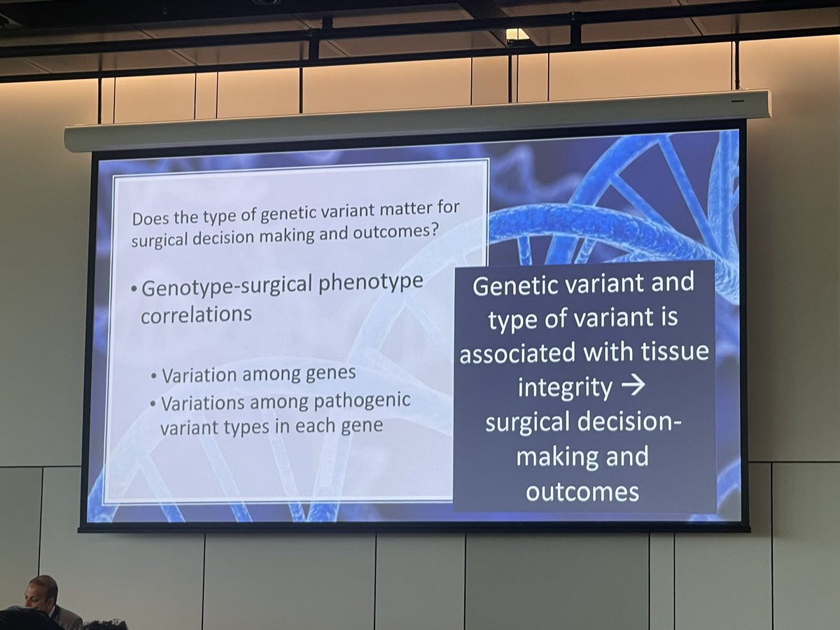 A deeper understanding of genetic aortopathies is fundamental to a precision approach in vascular surgery - @ShereneShalhub in an excellent presentation on Genotype-surgical phenotype correlations at #ANZSVS23
<a href="/anzsvs/">ANZSVS</a> <a href="/AorticC/">Aortic Research Consortium</a> <a href="/JVascSurg/">Journal of Vascular Surgery</a> <a href="/ManarKhashram/">Manar Khashram</a> <a href="/RACSurgeons/">RACSurgeons</a>