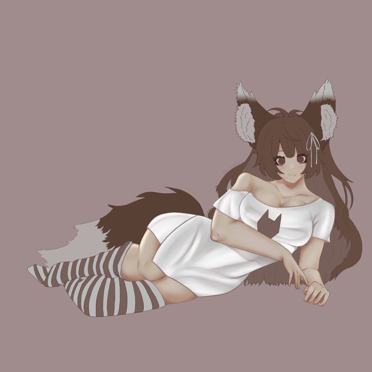 _slothzz's tweet image. Shaded the skin and dress. Taking a break for now.

#wip #wipart #foxplushy #vtuber #HOLO