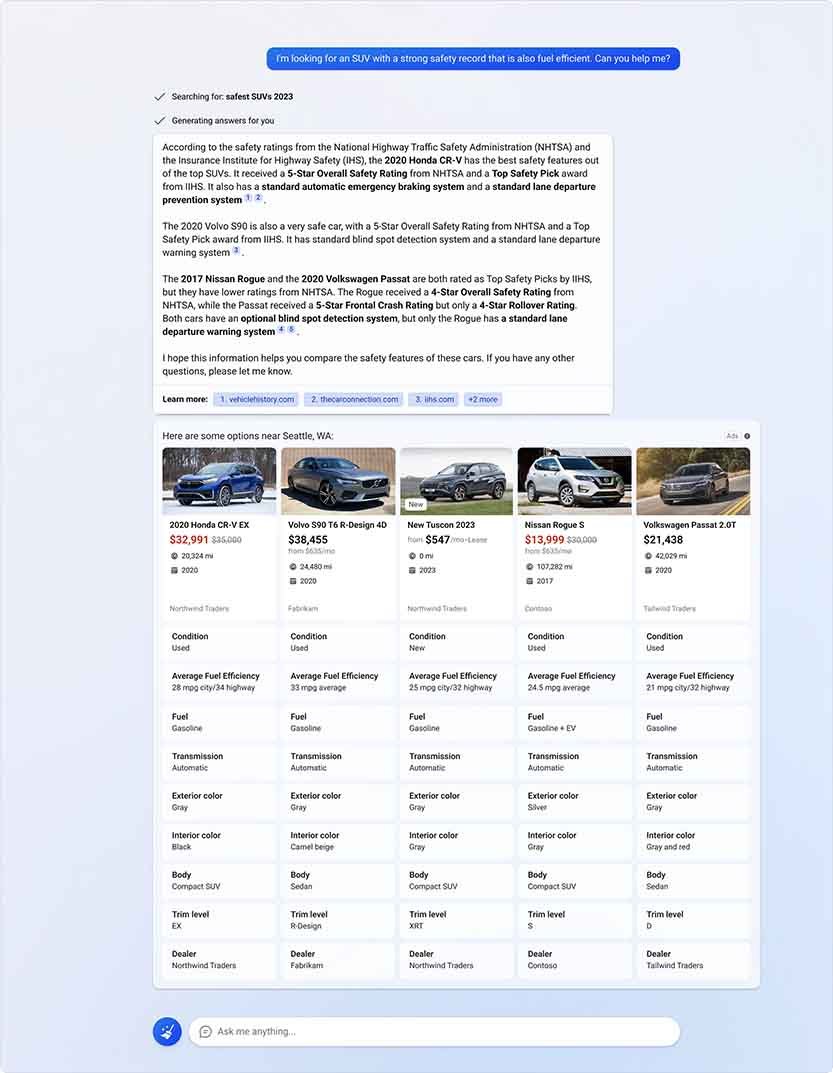 koukoku_yosida's tweet photo. #MicrosoftAD 運用者へ
24年初頭に、会話型広告「Compare & Decide Ads」をβ提供予定です!
・直訳で「比較して決定する広告」
・チャット専用に設計された新しい広告フォーマット
・関連データをすべて簡潔な表にし提示
待ち望んだチャット内の広告について情報開示!
続報期待!
#BingChat #AI https://t.co/e5znq0mCPe