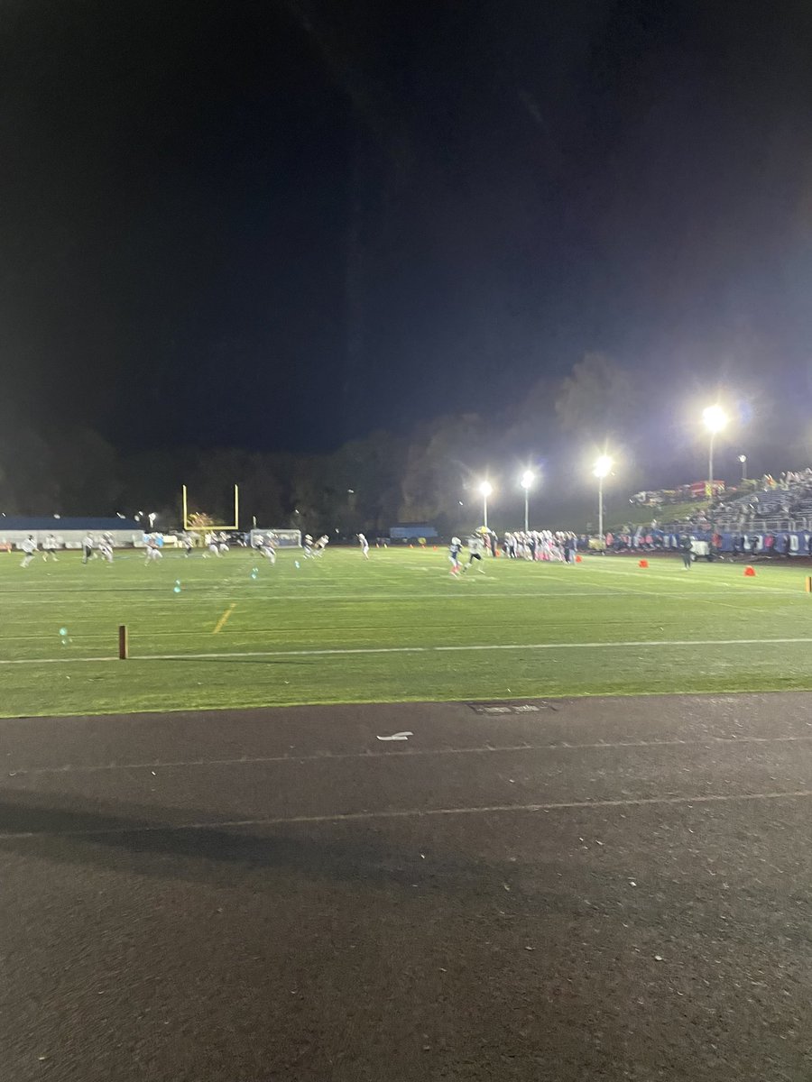 CoginchaugAD's tweet photo. Friday Night Pink Night at Coginchaug!  The Blue Devils defeated Valley Regional 29-18.  An interception by Andrew Wagner with under a minute to play seals the win for the Blue Devils https://t.co/ICcRtYMipU