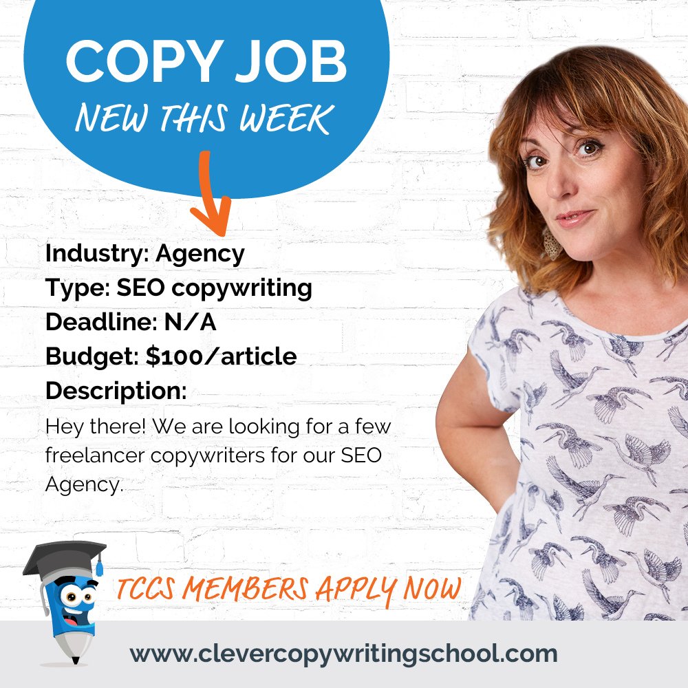 #JOBS #JOBBOARD

New job added to the job board:
Freelance Content Writer for SEO Agency
clevercopywritingschool.com/job/freelance-…
