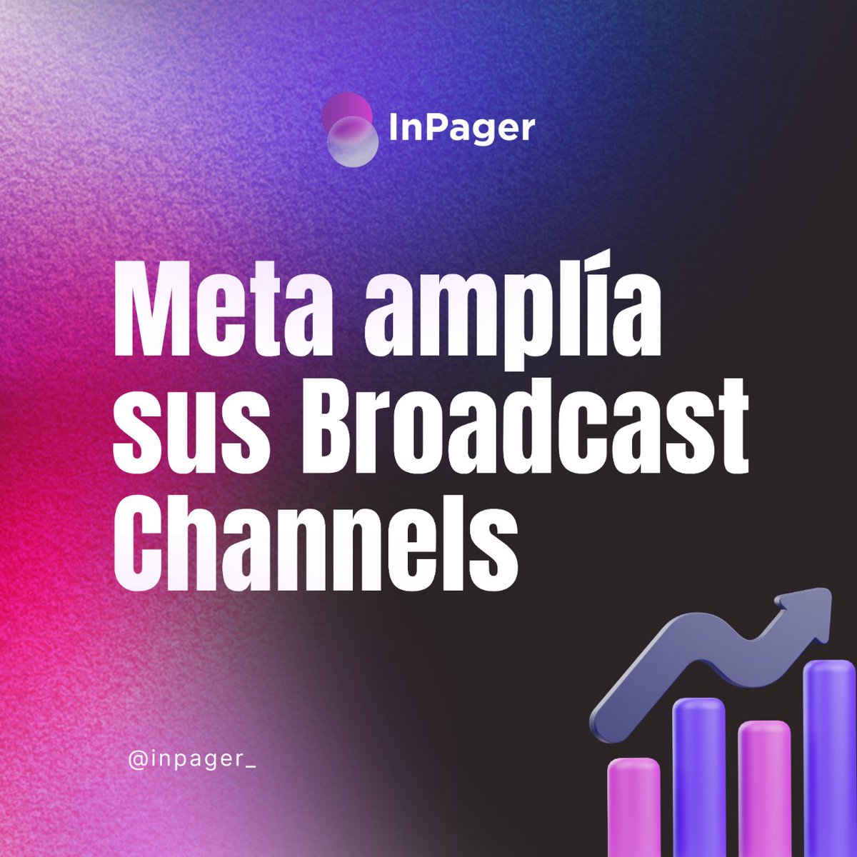 InPager's tweet photo. 📲¡Hola Marketers! 

¿Cómo están? 

💡Meta amplía sus Broadcast Channels📱

#marketing #podcast #redessociales #contentcreator #influencermarketing https://t.co/gKvRvC1IpA