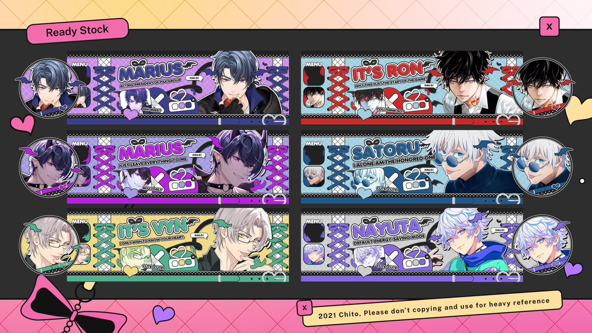 cheeydar's tweet photo. boleh bantu rt? 
halo! aku ada layout ready stock anime, genshin dan chara 2d lainnya<3 harganya 19k/each yah. bisa di take jam 19.00 yah! bisa juga di booking langsung dengan tambahan +2k yah ^^
payment bisa lewat qris kok!

#zonauang

https://t.co/hlYi6PxJsa
