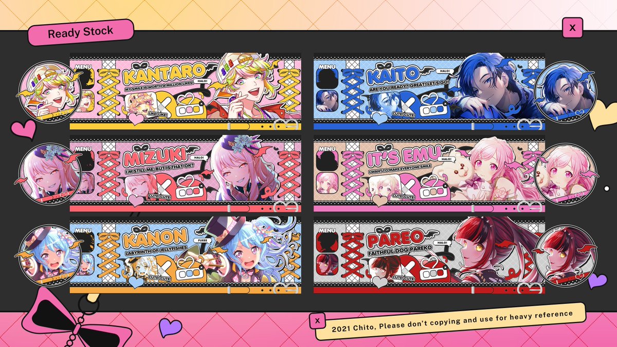 cheeydar's tweet photo. boleh bantu rt? 
halo! aku ada layout ready stock anime, genshin dan chara 2d lainnya<3 harganya 19k/each yah. bisa di take jam 19.00 yah! bisa juga di booking langsung dengan tambahan +2k yah ^^
payment bisa lewat qris kok!

#zonauang

https://t.co/hlYi6PxJsa