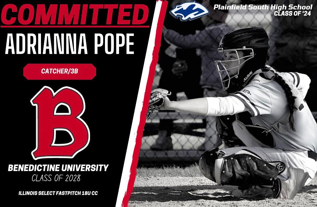 Select would like to extend a giant congratulations to Adrianna Pope for committing to Benedictine University. 🎉. We will miss you greatly on &amp; off the field. Benedictine is getting a heck of a softball player and a great kid.  Good luck at college, we will be cheering for you!!