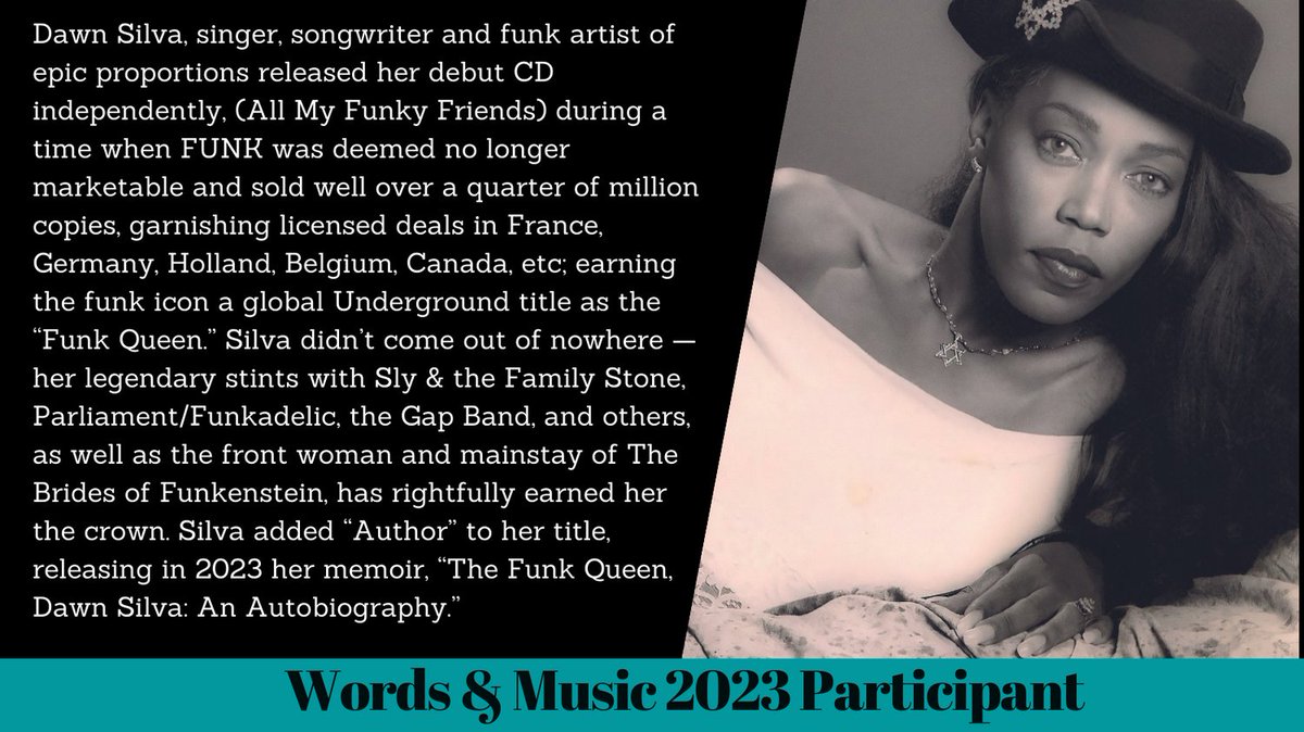 WordsandMusicNO's tweet photo. Meet Words &amp; Music 2023 presenter @DivasofFunk!
#music #funk #funkqueen #memoir #autobiography #literaryfestival #wordsandmusicnola #nola https://t.co/FjQ0U0hGJG