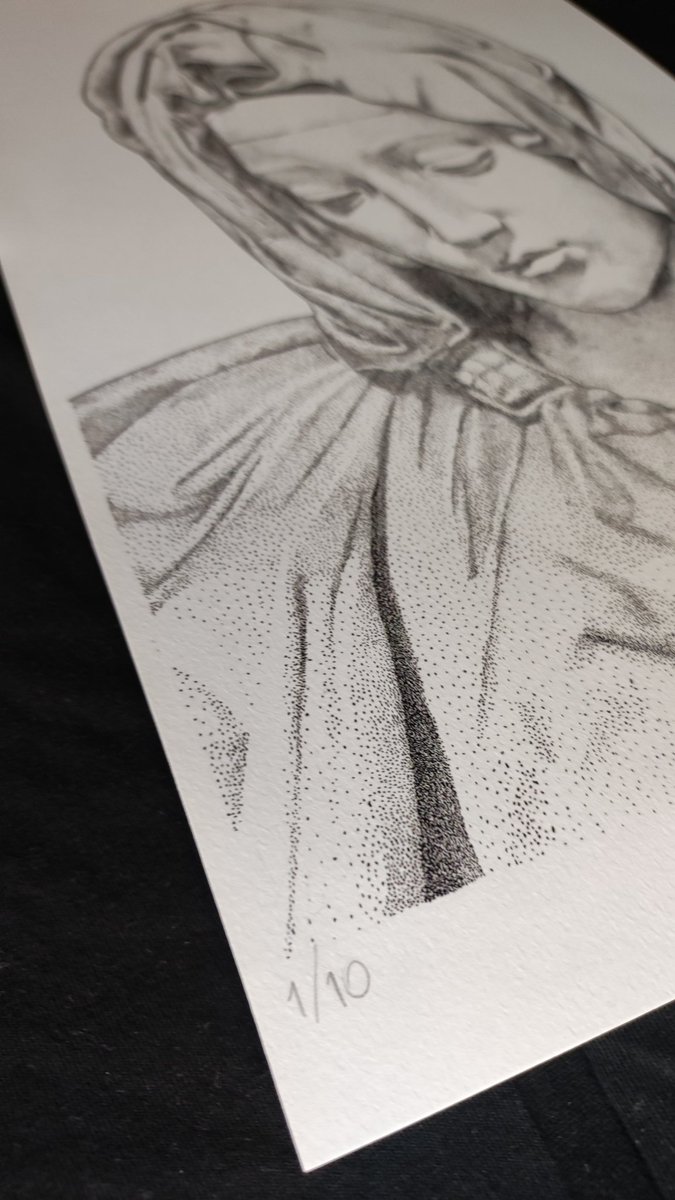 pablocalde's tweet photo. Excited to introduce my first pixel art project, "La Pieta" by Michelangelo, now in print! 
Only 10 copies available, each on high-quality A3 paper. 
Price: $10 Get this unique piece for your home! 

#PixelArt #LaPieta #limitededition
#pointillism https://t.co/UHGg92qhWw