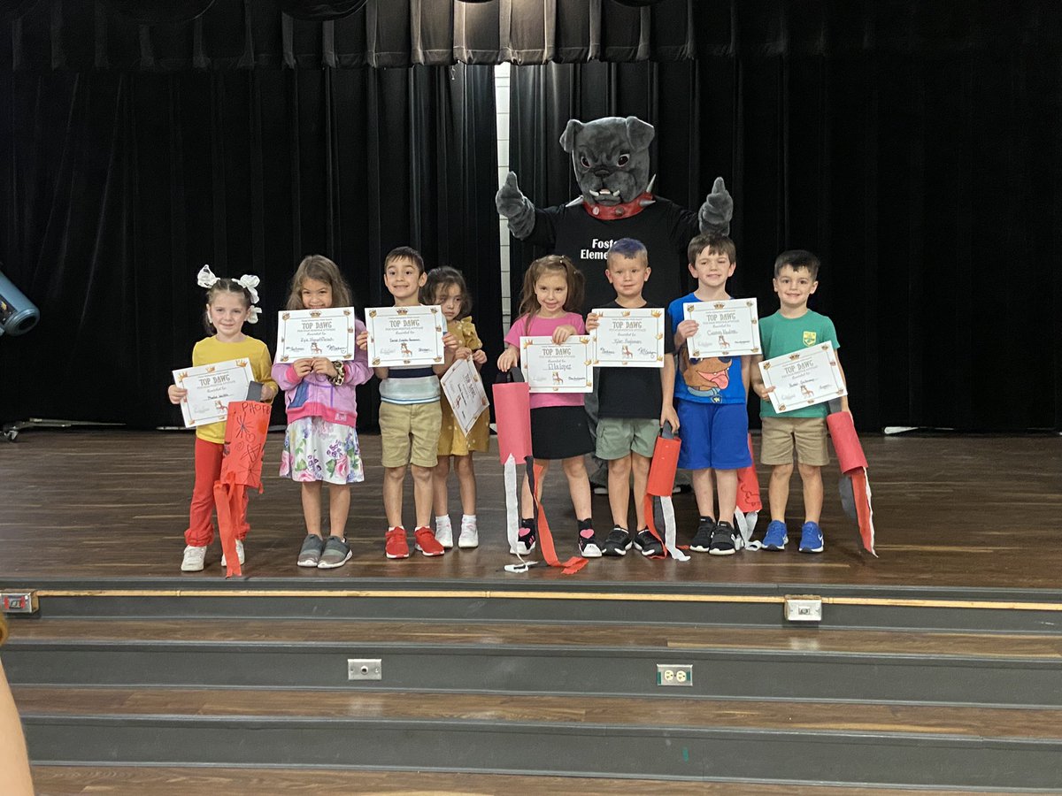 Congratulations to all of our Kinder Top Dogs for being recognized for showing their positivity at todays pep rally! Such great role models for our little Bulldogs ❤️ <a href="/HumbleISD_FE/">Foster Elementary</a>