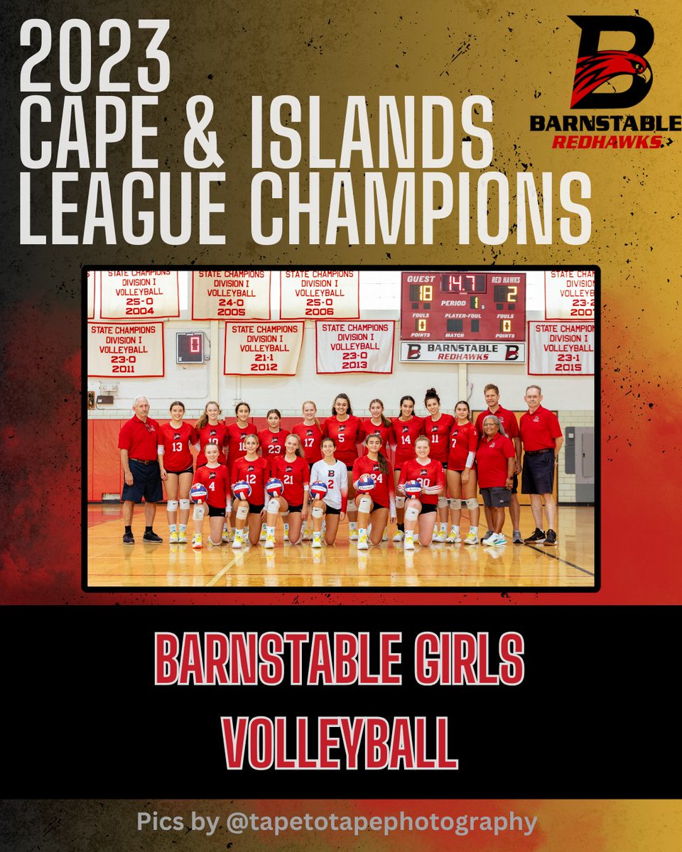 Congratulations to our Barnstable girls for being the 2023 Cape and Island League Champions!!
<a href="/massghsvb/">Mass Girls' HS VBall</a> <a href="/BGlobeSports/">Boston Globe Sports</a> <a href="/GlobeSchools/">Boston Globe Schools</a> @BostonHeraldHS <a href="/VbCape/">Cape Cod VB</a> @RedHawk_Sports <a href="/sportsCCT/">Cape Cod Times sports</a> <a href="/aj_traub/">AJ</a> @CJ_Journalist
