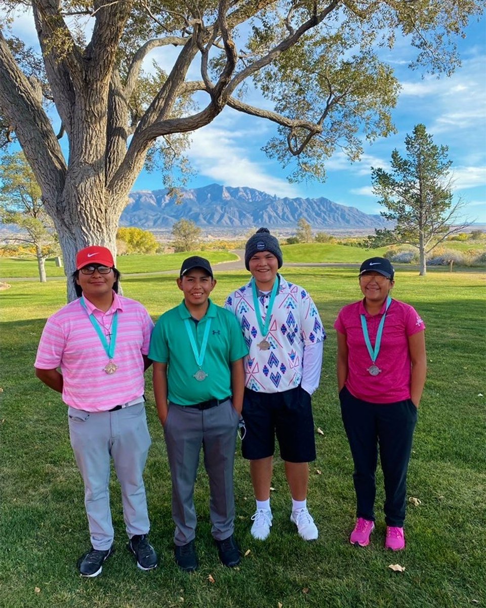PGA's tweet photo. This weekend, @TwinWarriors &amp; @SantaAnaGolf host the Native American Open, which welcomes Native American golfers from across the country for a weekend of competition. Past tournaments featured many diverse set of winners, including juniors from the @NB3Foundation!

#aGame4All https://t.co/nr9ekFTJro