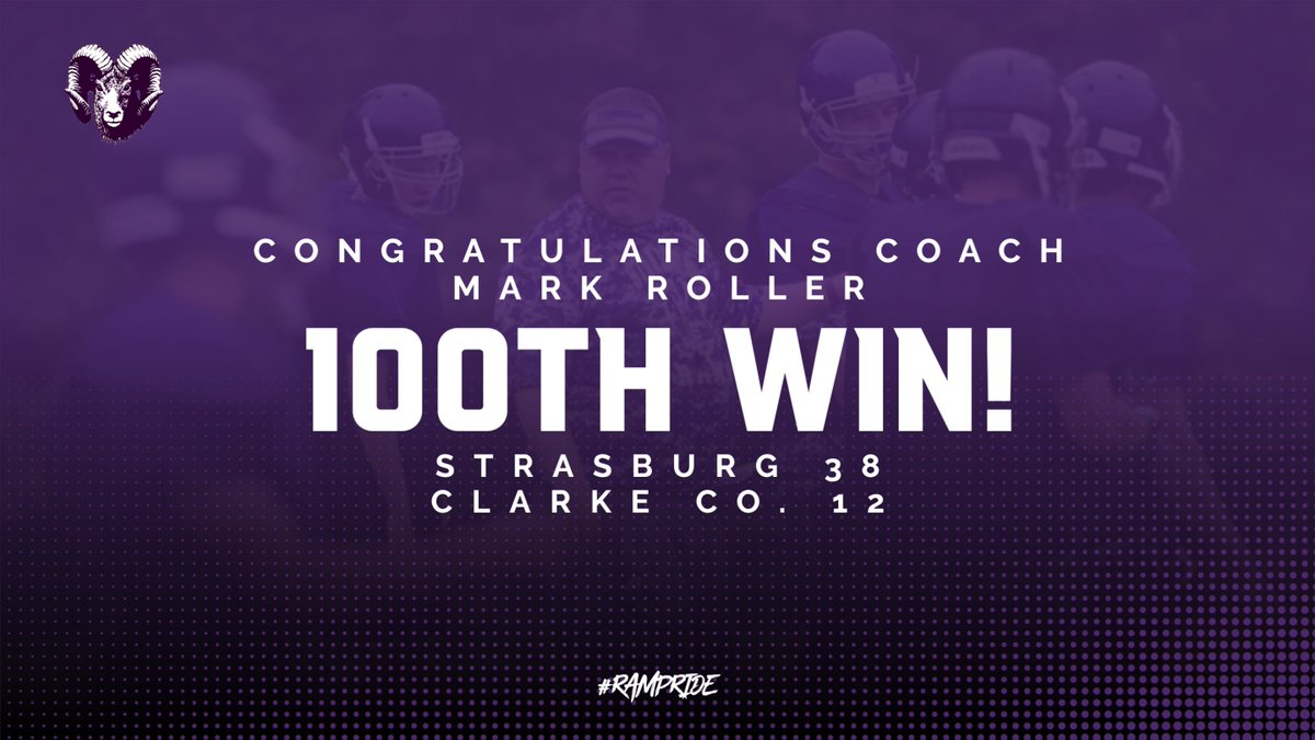 Congrats Coach Roller on earning his 100th career win tonight! #rampride