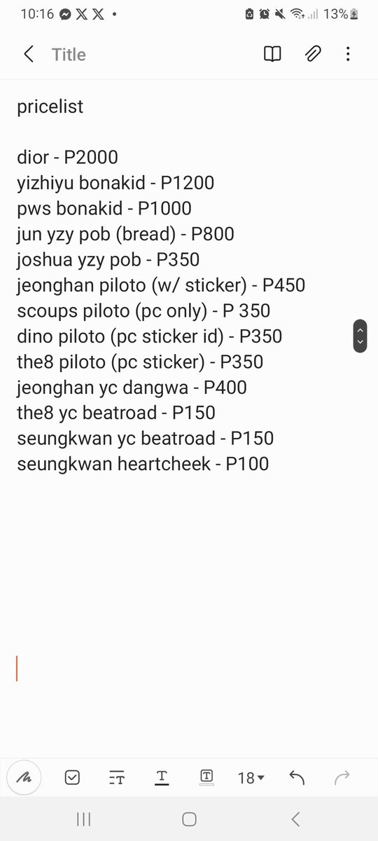 fromhuis's tweet photo. #huiselling

wts lfb ph seventeen pcs
— P7,600 (nego if payo)

• can do installments with 40% dp payo; rb payable 1 week after
• mine/dm if sure buyer
• can meet up (ubelt)

jeonghan dior bonakid piloto dangwa jun joshua yzy your choice pob bread scoups dino the8 seungkwan https://t.co/J8ltiqW3lZ