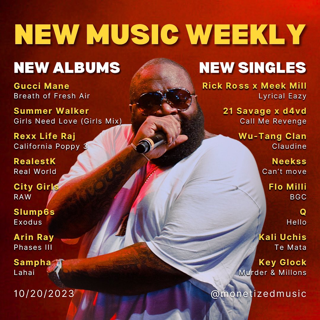 New week, new music! 💃🕺

Who are you listening to first? 👀

View the full list of releases on our website, monetizedmusic.com! 📲

#newmusic #newmusiccomingsoon #NewMusicRelease #NewMusic2023 #NewMusicAlert #NewMusicFriday #newmusicweekly